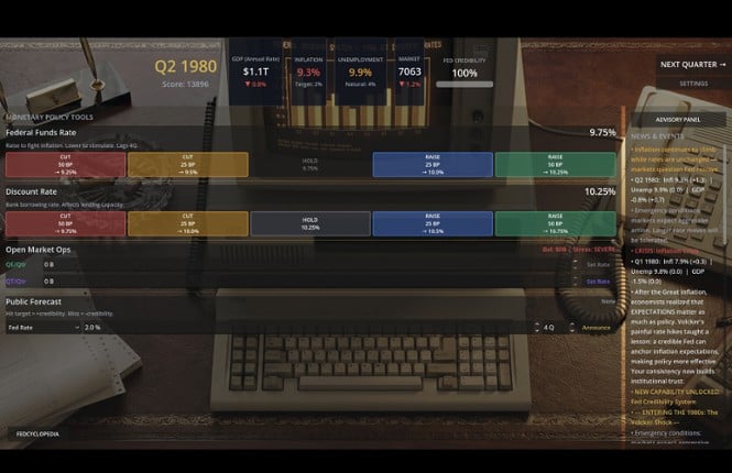 Federal Reserve Simulator screenshot