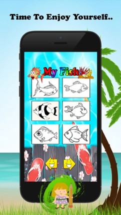 Fish Coloring Book For Kids: Drawing &amp; Coloring page games free for learning skill Image