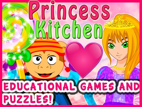Valentine's Princess Candy Kitchen -  Educational Games for kids &amp; Toddlers to teach Counting Numbers, Colors, Alphabet and Shapes! screenshot