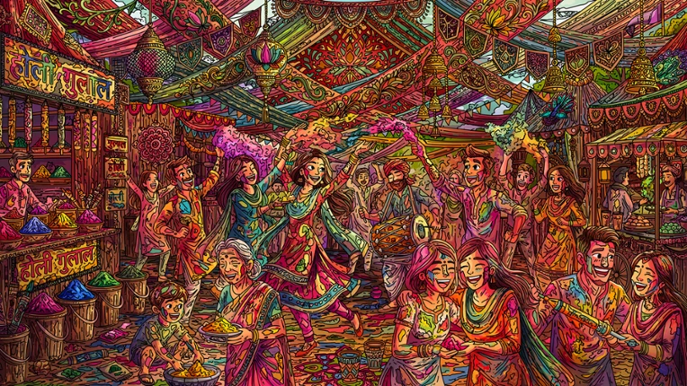 100 Holi Cats screenshot