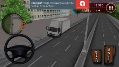 3D Postal Service - Postman Delivery Truck Driver Image