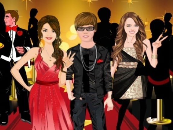 Selena and Justin Kissing Game Cover