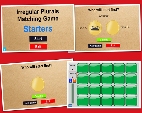 Starters - Irregular Plurals - Matching Game Image