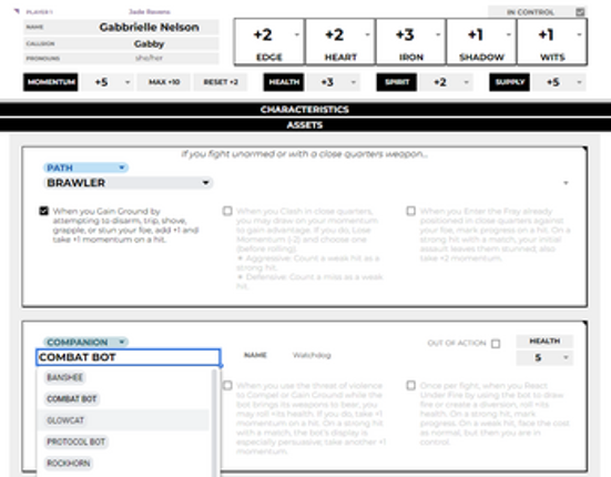 Starforged Crew Sheet screenshot