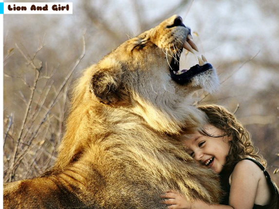 Lion And Girl Jigsaw Game Cover