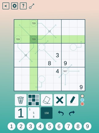 Arrow Sudoku screenshot