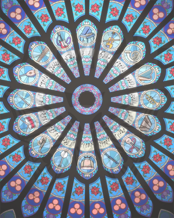 Stained Glass: Music (Artwork & Coloring Page) Image