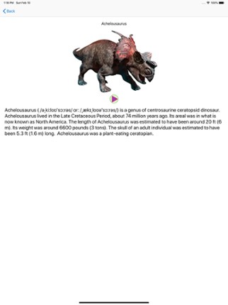 Dinosaurs Reference Book screenshot