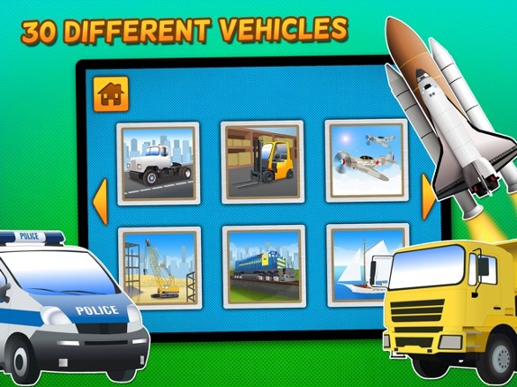Kids &amp; Play Cars, Trucks, Emergency &amp; Construction Vehicles Puzzles – Free screenshot