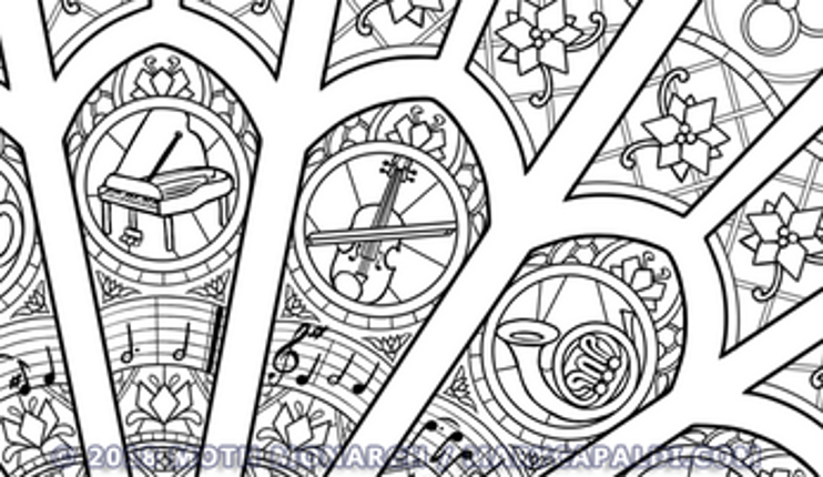 Stained Glass: Music (Artwork & Coloring Page) screenshot