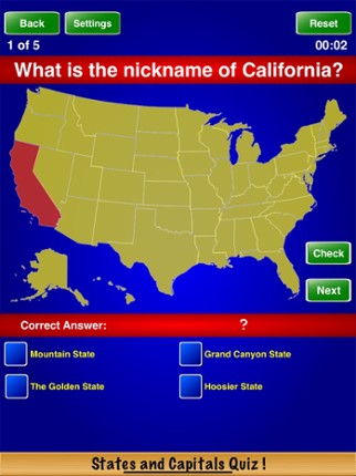 States and Capitals Quiz ! Image
