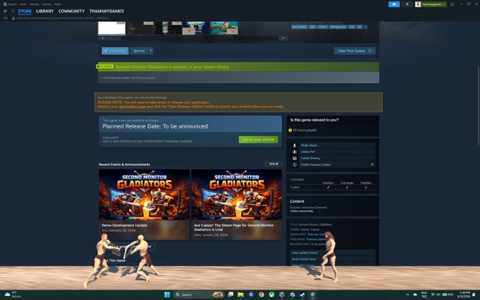 Second Monitor Gladiators Image
