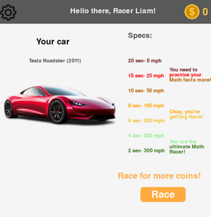 Rapid Math Racing screenshot