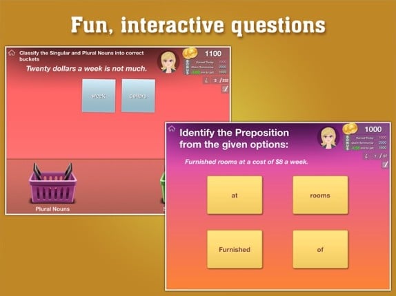 4th Grade Grammar - English grammar exercises fun game by ClassK12 [Lite] Image
