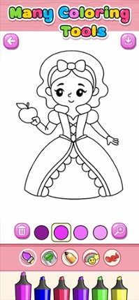 Princess Coloring Drawing Book Image