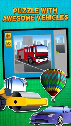 Kids &amp; Play Cars, Trucks, Emergency &amp; Construction Vehicles Puzzles – Free screenshot