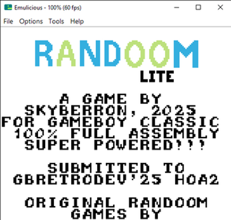 Randoom Lite for Gameboy screenshot