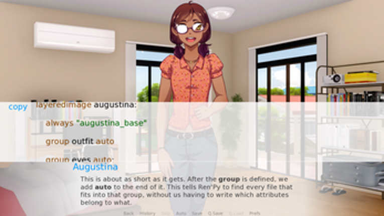 Ren'Py Tutorial - LayeredImage screenshot