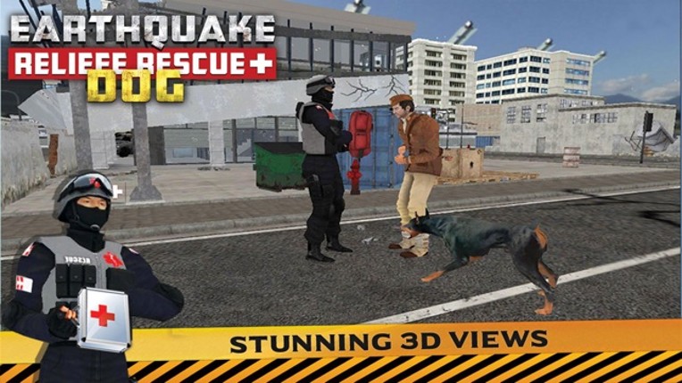 Earthquake Relief &amp; Rescue Simulator : Play the rescue sniffer dog to Help earthquake victims. Image