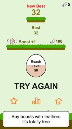 Mr Egg jumps up and down in an endless way to his home screenshot