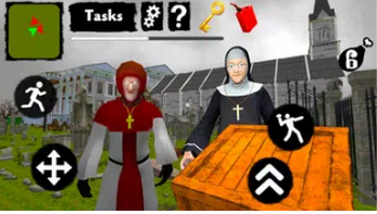 Nun and Monk Neighbor Escape 3D screenshot