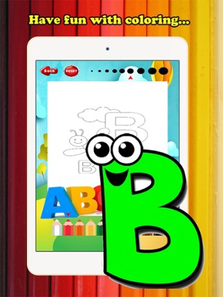 ABC Coloring Book for children age 1-10 (Alphabet Upper): Drawing &amp; Coloring page games free for learning skill screenshot