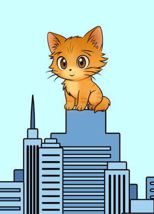 Is the kitten SMALL or is the kitten FAR AWAY? Image