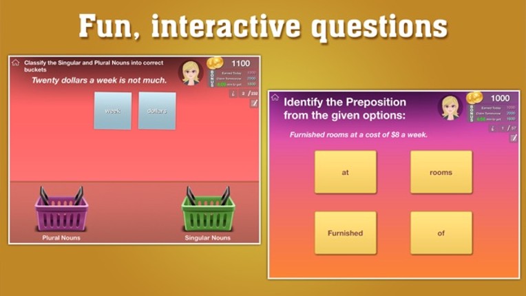 4th Grade Grammar - English grammar exercises fun game by ClassK12 [Lite] screenshot