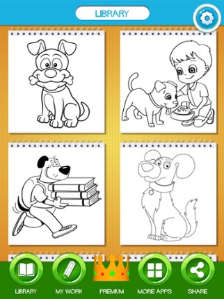Cute Dog Coloring Book Pages screenshot