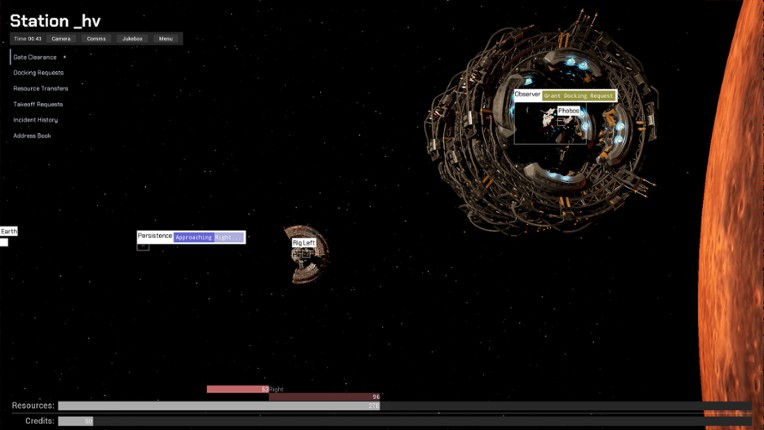 Delos: Space Traffic Control screenshot