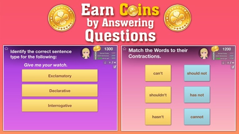 4th Grade Grammar - English grammar exercises fun game by ClassK12 [Lite] screenshot