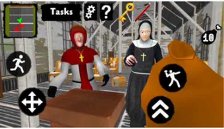 Nun and Monk Neighbor Escape 3D Image