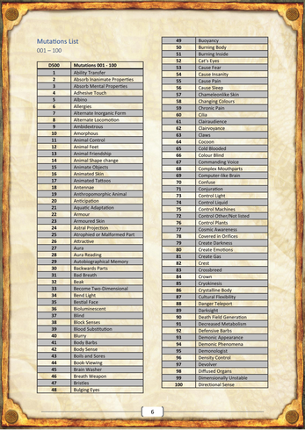 Creature Description Generator Volume 10 - Mutations Image