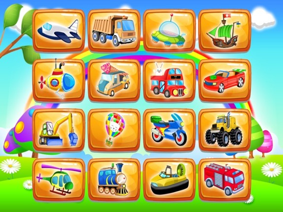 Cars and vehicles puzzle screenshot