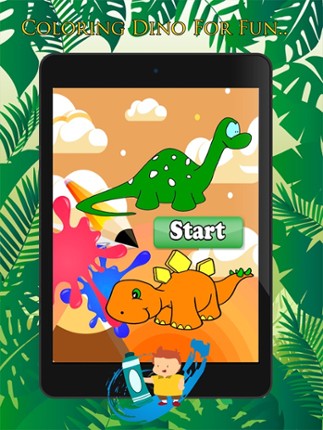 Cute Dino Paint and Coloring Book Learning Skill - Fun Games Free For Kids screenshot