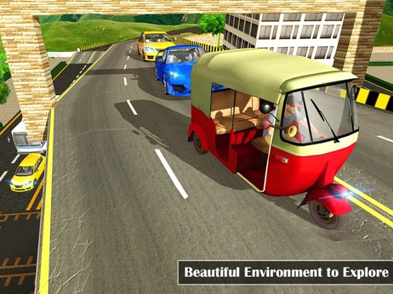 Futuristic Flying Tuk Tuk Simulator - Auto Rickshaw Driving screenshot