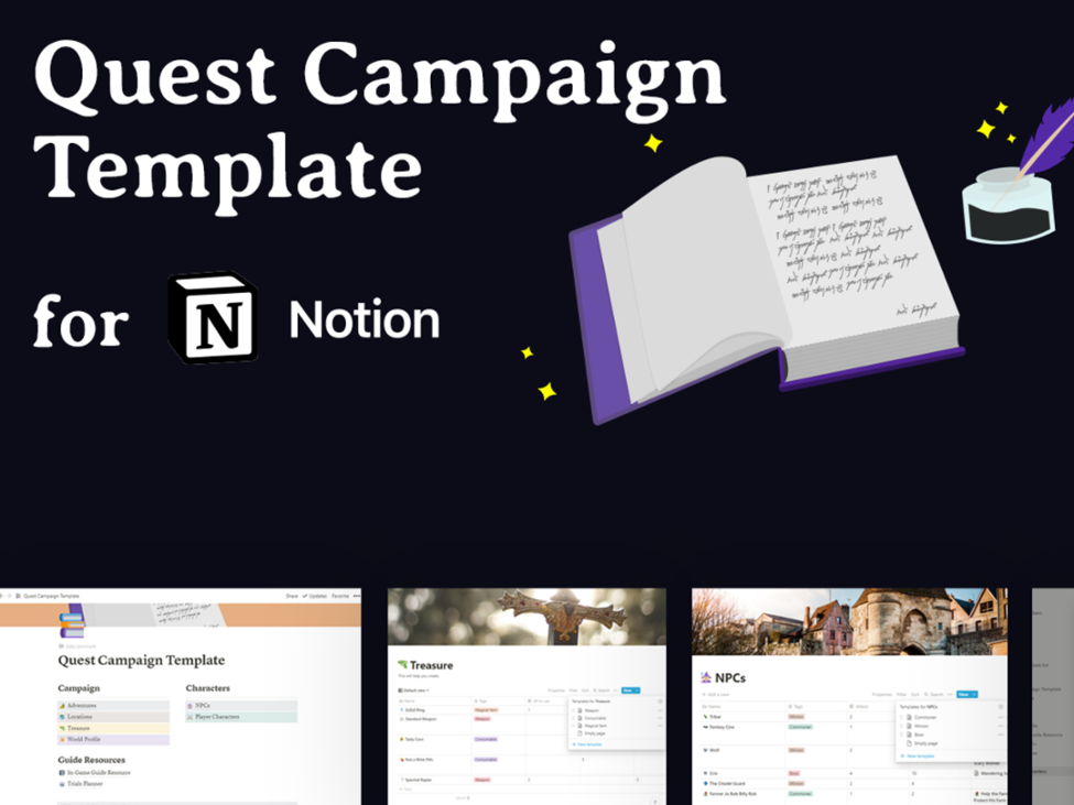 Games like Quest RPG Notion Campaign Template | Notion Template | TTRPG