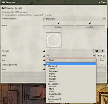 NPC Generator for 5e - Foundry VTT Module screenshot