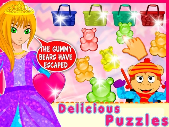 Valentine's Princess Candy Kitchen -  Educational Games for kids &amp; Toddlers to teach Counting Numbers, Colors, Alphabet and Shapes! screenshot