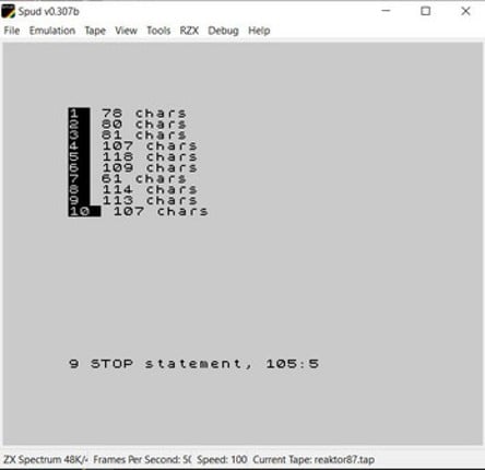 Reaktor87 (Sinclair ZX Spectrum) by lupoman Image