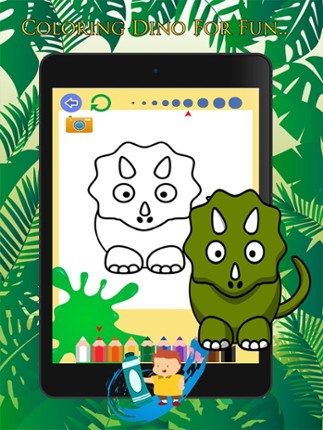 Cute Dino Paint and Coloring Book Learning Skill - Fun Games Free For Kids screenshot