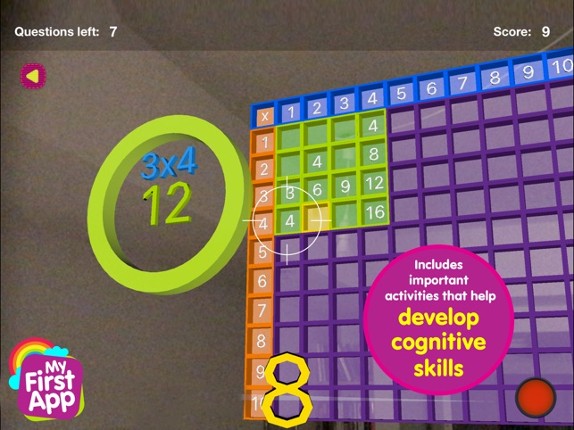 Multiplication table - AR game screenshot