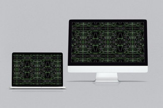 Green & Grey Abstract Fractal Art ~ Liquid Light Series #8 Image