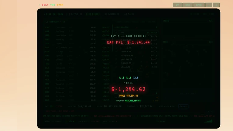 BEAR THE BURN: A Stock Market Deckbuilder Image