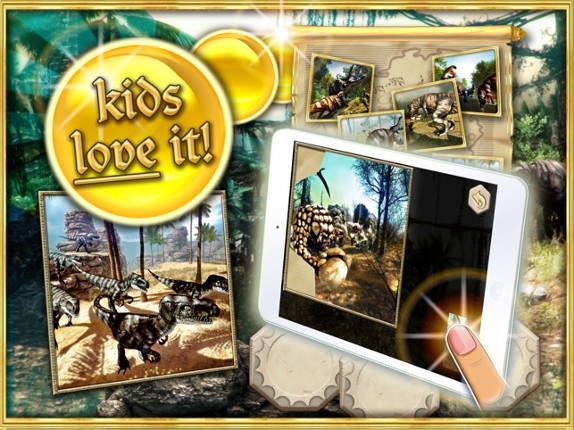 Dinosaurs walking with fun 3D puzzle game in HD screenshot