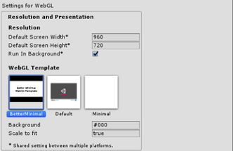 (Unity) Better Minimal WebGL Template Image