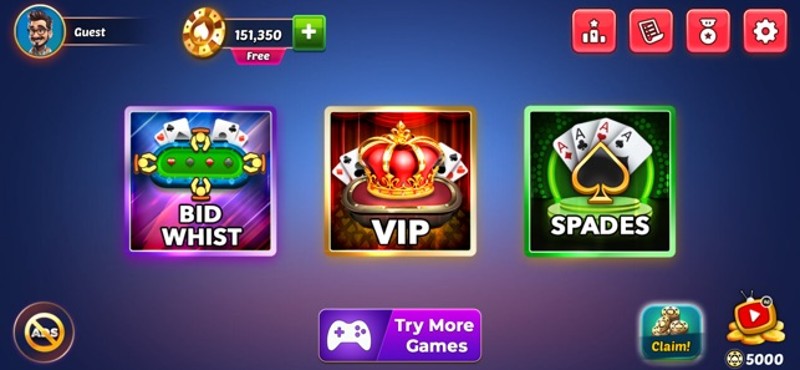 Bid Whist Spades Classic Games screenshot