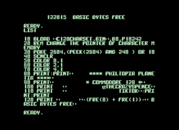 Commodore 128 BASIC 7 programs screenshot
