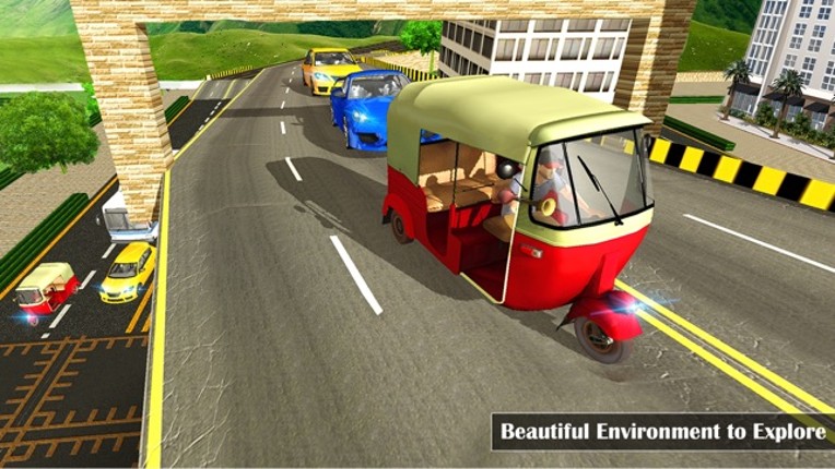 Futuristic Flying Tuk Tuk Simulator - Auto Rickshaw Driving screenshot