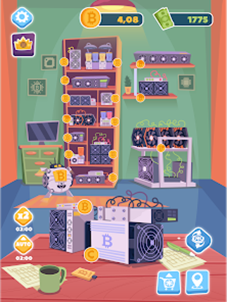 Bitcoin mining: idle simulator screenshot